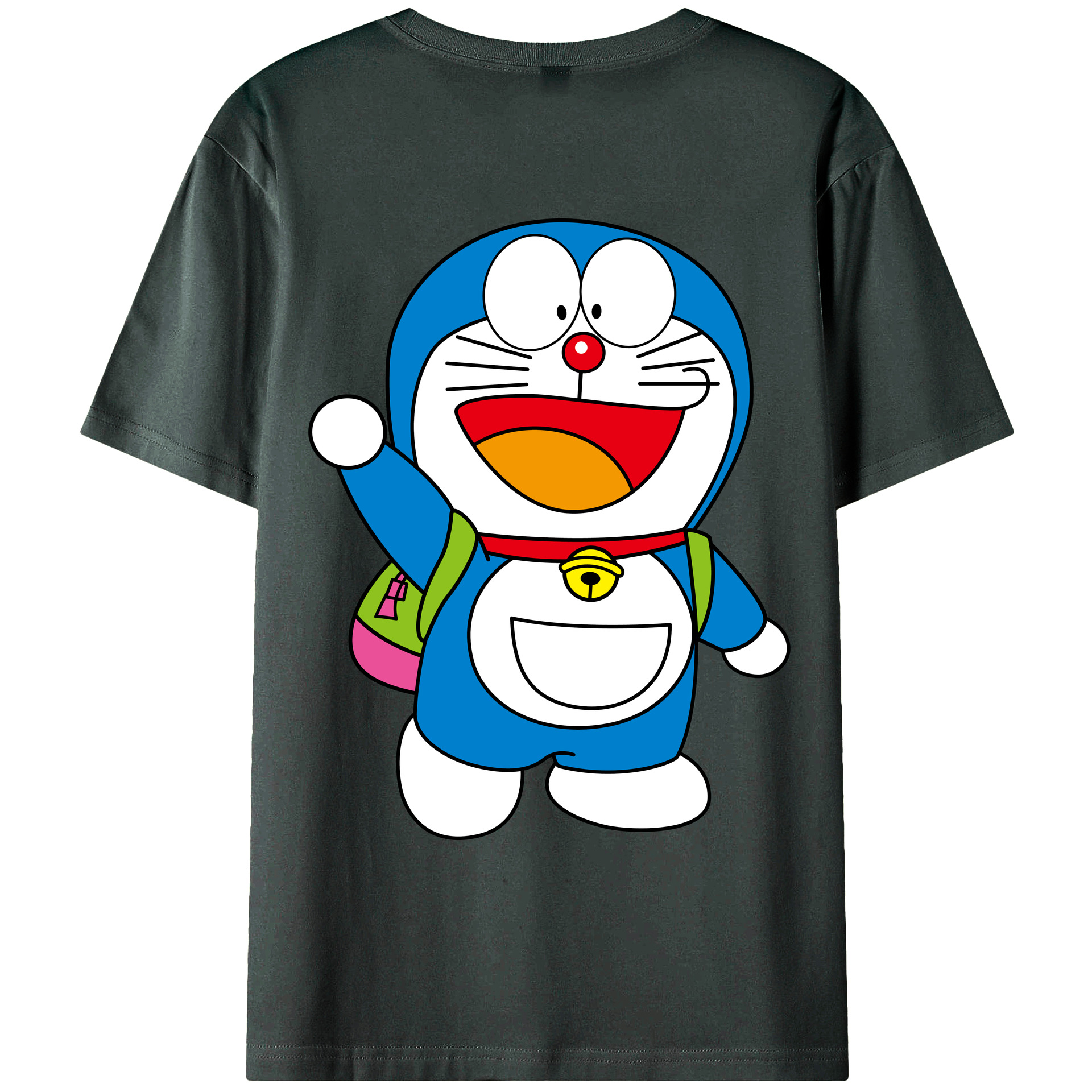 （画像用） ドラえもん Doraemon 綿100％ メンズ半袖Tシャツ（バックプリント） 通気性
